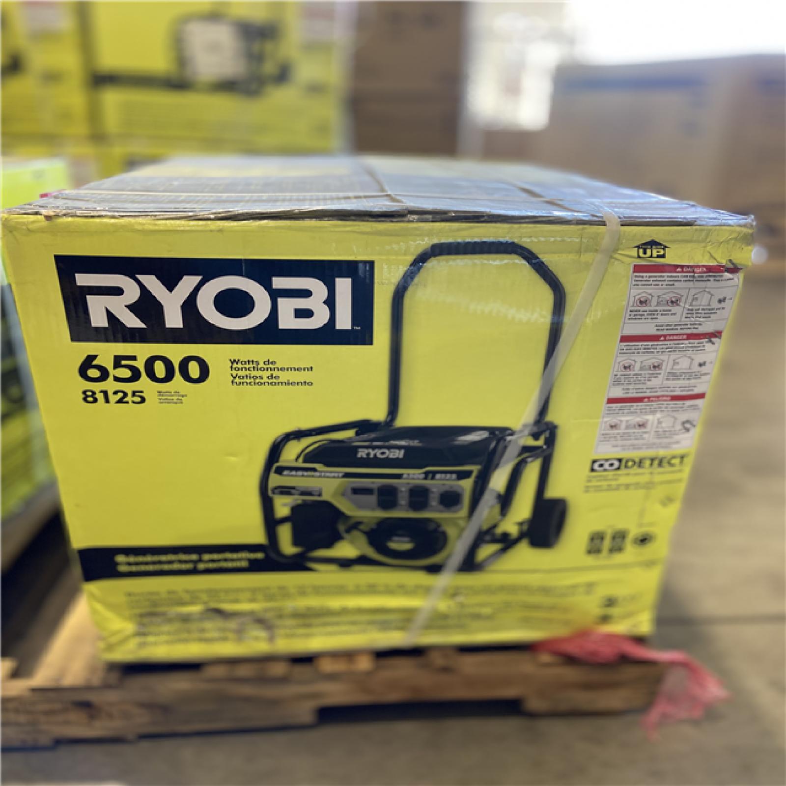DALLAS LOCATION - RYOBI 6500-Watt Gasoline Powered Portable Generator with CO Detect Shutdown Sensor