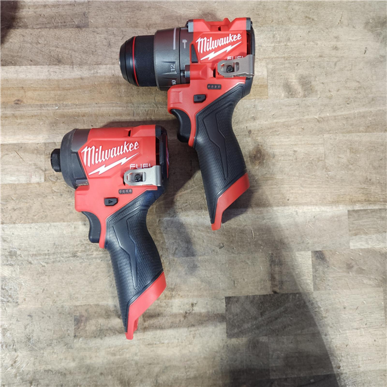 HOUSTON LOCATION - AS-IS Milwaukee FUEL 12-Volt Lithium-Ion Brushless Cordless Hammer Drill and Impact Driver Combo Kit