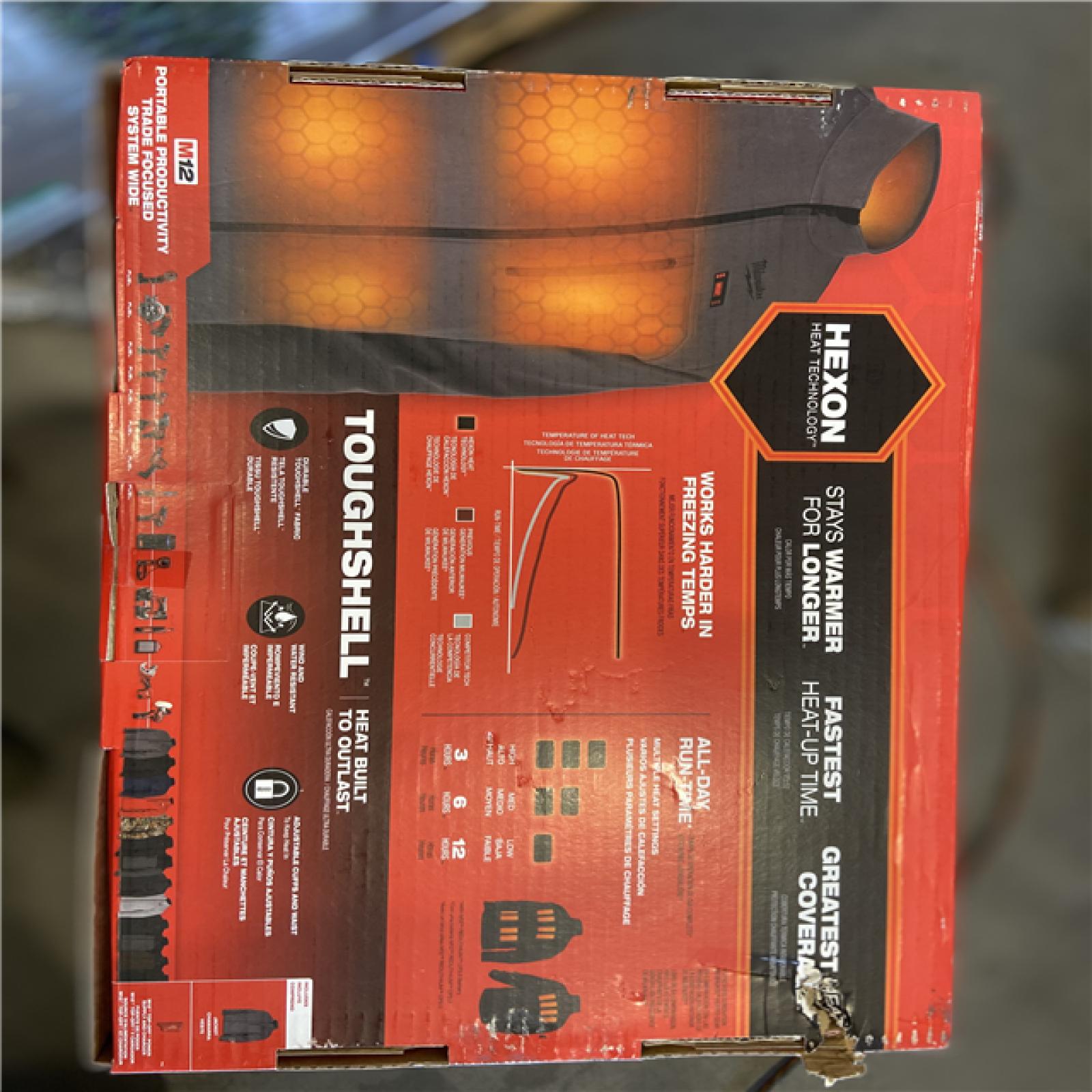 NEW! - Milwaukee Men's Medium M12 12V Lithium-Ion Cordless TOUGHSHELL Gray Heated Jacket