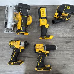 CALIFORNIA AS-IS DeWalt 8-Tool Combo Kit  Includes (2) Batteries  Charger & (2) Bags