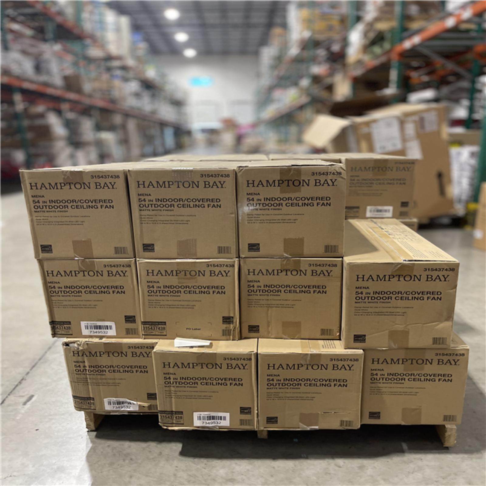 DALLAS LOCATION- Mena 54 in. White Color Changing Integrated LED Indoor/Outdoor Matte White Ceiling Fan PALLET (23 UNITS)