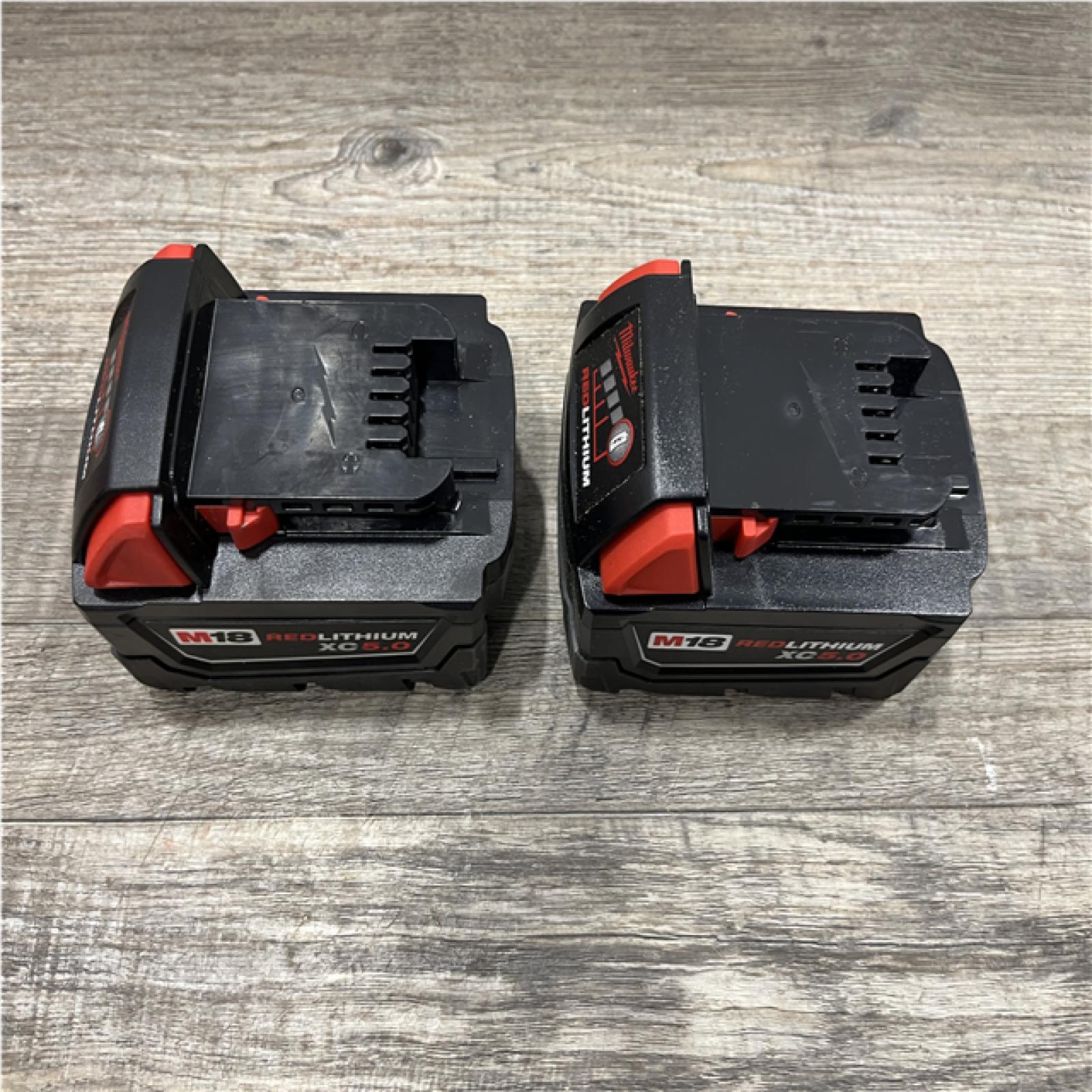 AS-IS Milwaukee 18-Volt Lithium-Ion XC Extended Capacity 5.0 Ah Battery Pack (2-Pack)