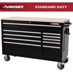 Phoenix NEW Husky Modular Tool Storage 52 in. W x 20 in. D Standard Duty Black Mobile Workbench Cabinet