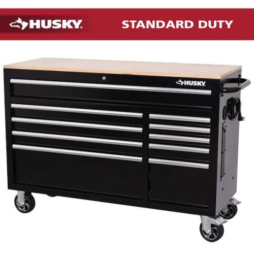 Phoenix NEW Husky Modular Tool Storage 52 in. W x 20 in. D Standard Duty Black Mobile Workbench Cabinet