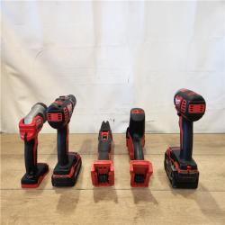 AS-IS- M18 18V Lithium-Ion Cordless Combo Kit (5-Tool) with (2) Batteries  Charger and Tool Bag