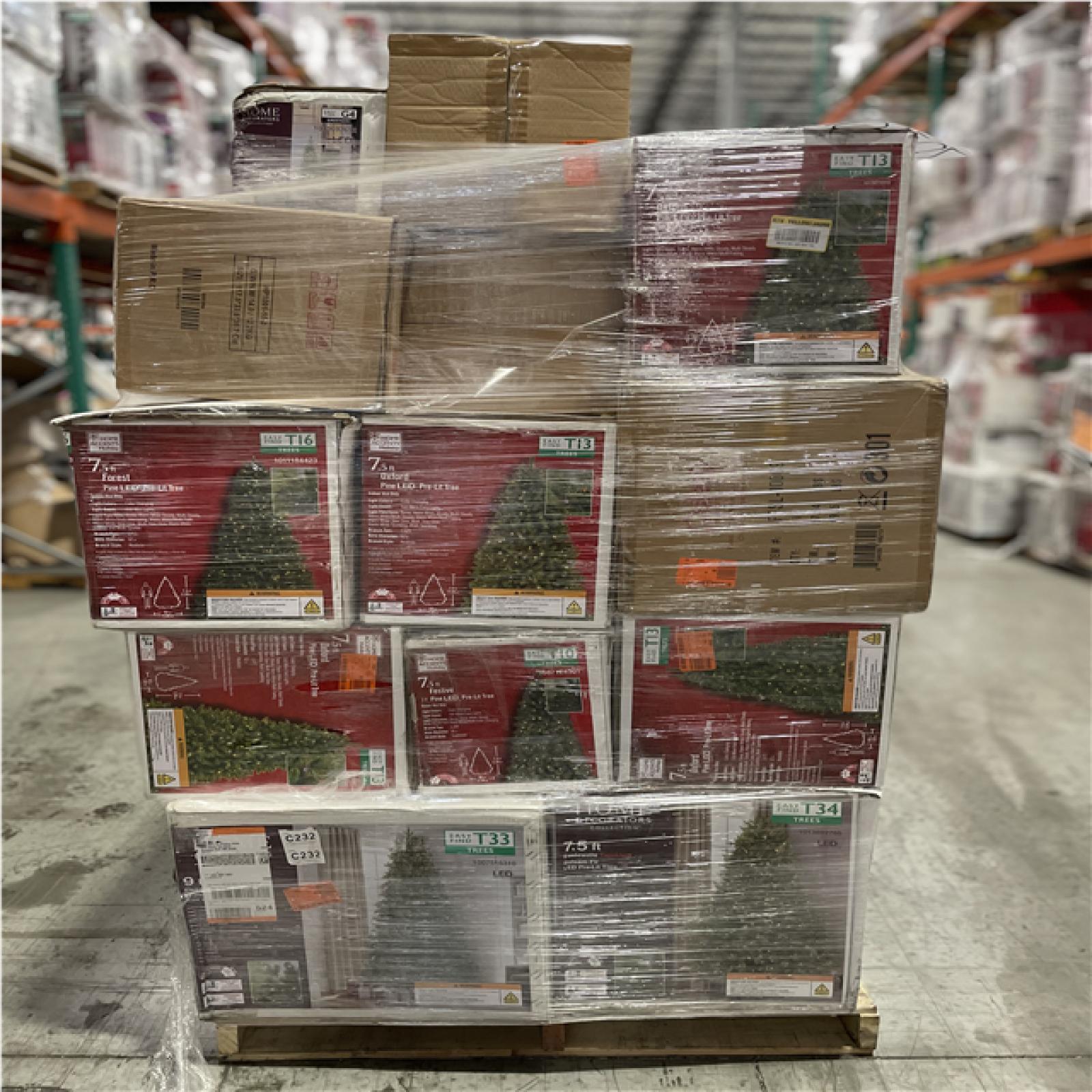 DALLAS LOCATION - AS-IS ASSORTED CHRISTMAS TRESS AND DECORATIONS PALLET