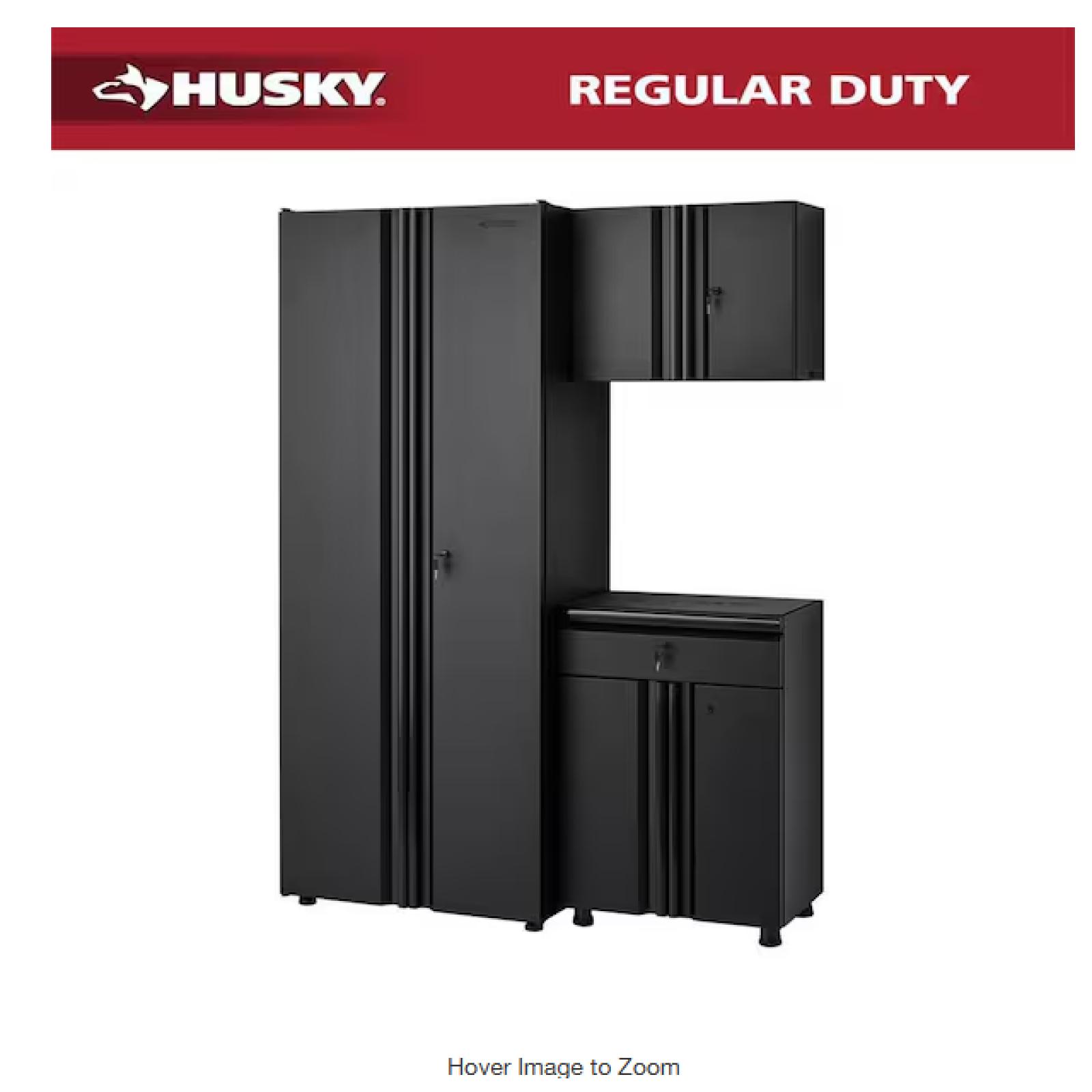 DALLAS LOCATION - Husky 3-Piece Regular Duty Welded Steel Garage Storage System in Black