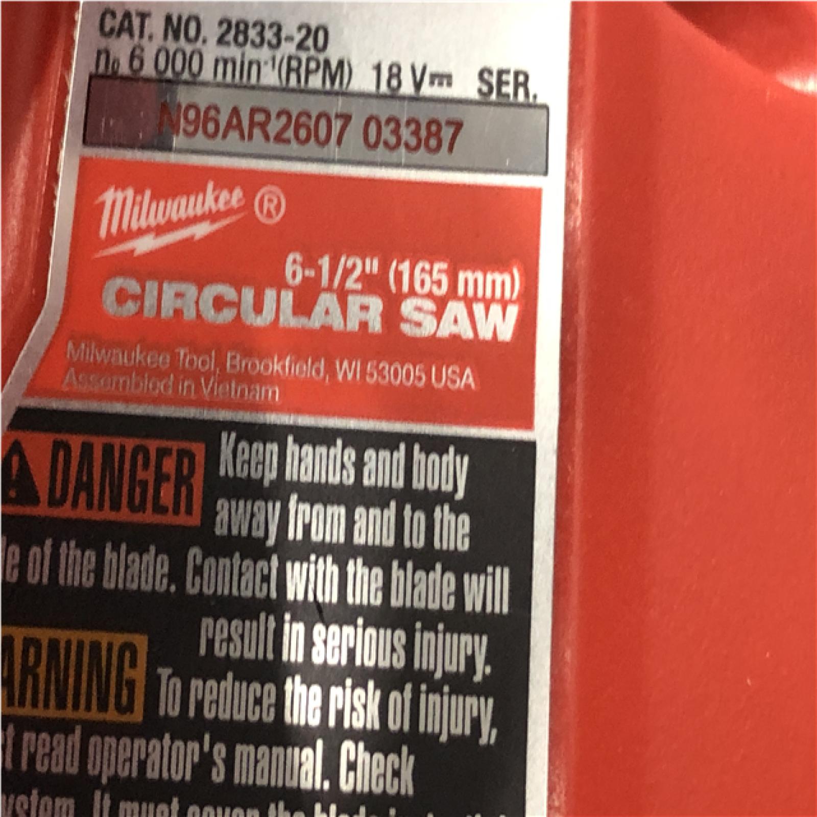 AS-IS Milwaukee FUEL 18V Lithium-Ion Brushless Cordless 6-1/2 in. Circular Saw (Tool-Only)