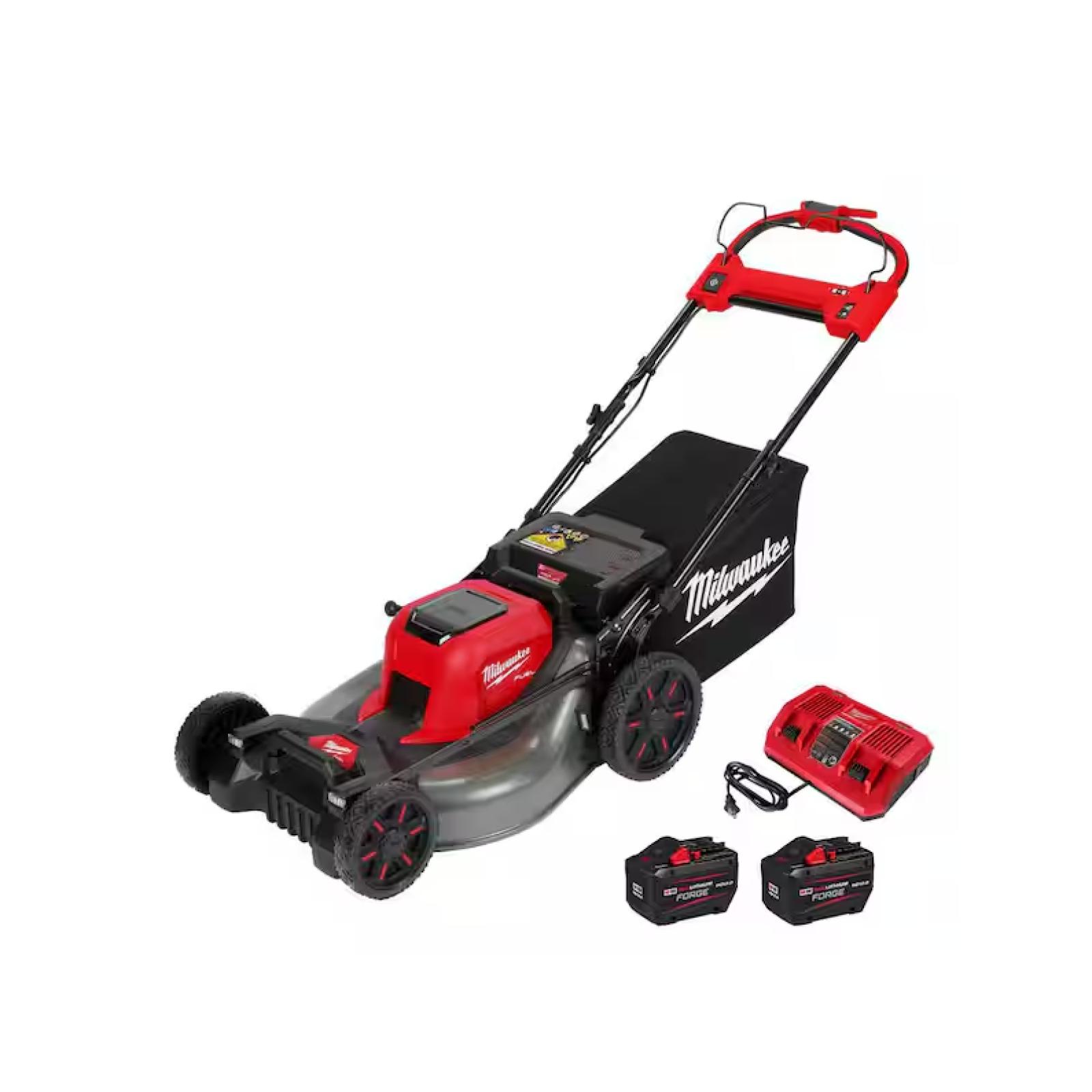 NEW! - Milwaukee M18 FUEL 21 Self-Propelled Dual Battery Mower Kit w/ (2) 12 Ah Forge Batteries & Dual Bay Rapid Charger