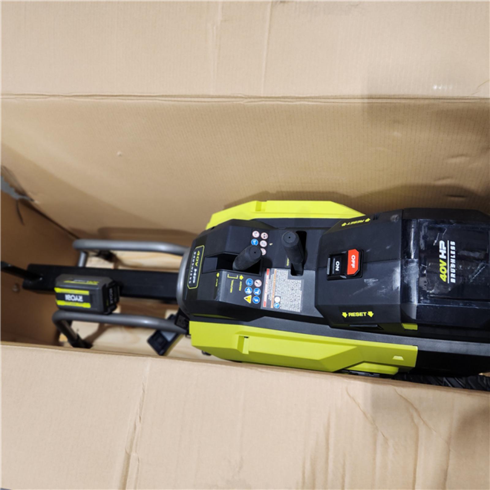 Dallas Location - As-Is RYOBI 40V HP Brushless 12-Ton Kinetic Battery Electric Log Splitter Kit - 4.0Ah Battery and Charger Included