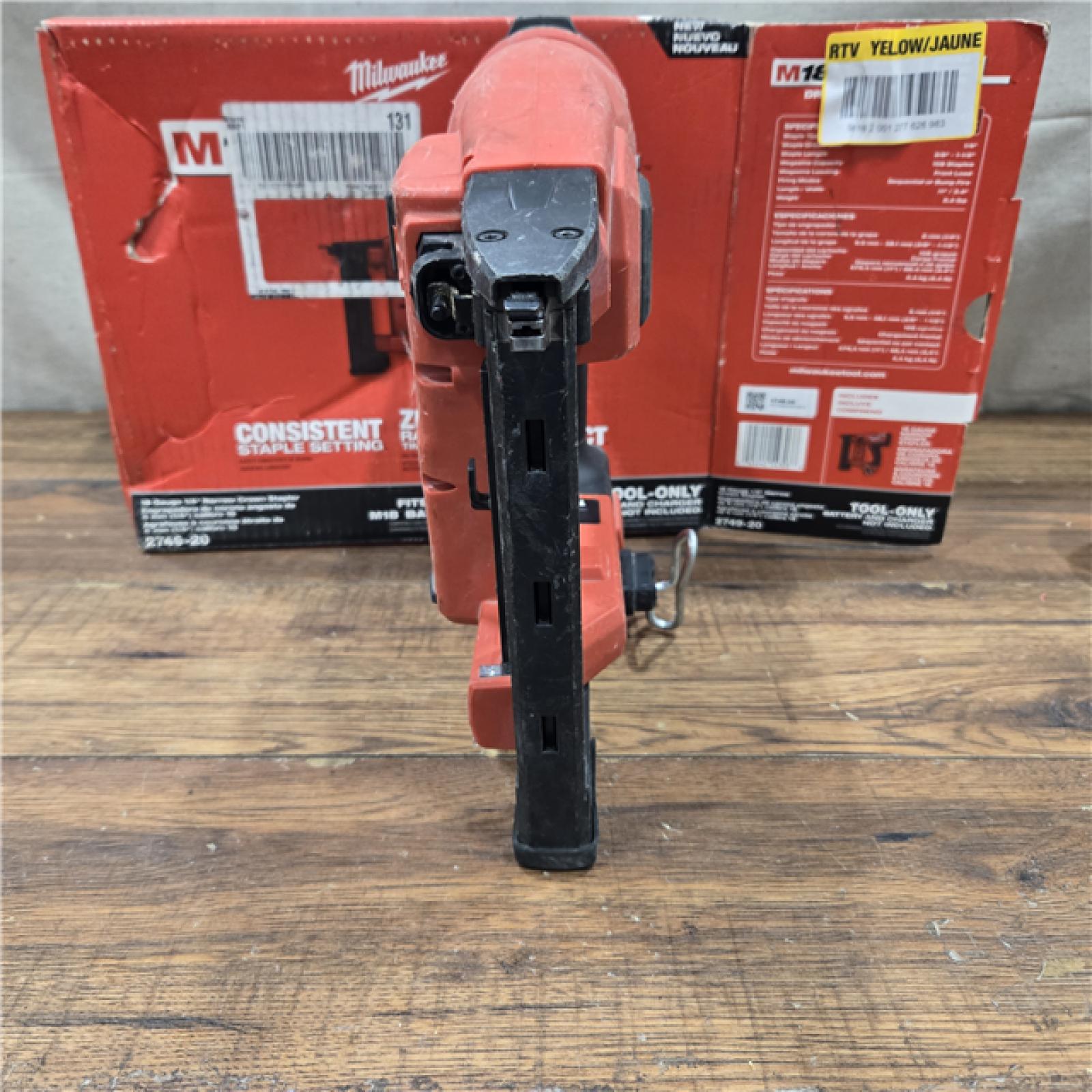 AS-IS MILWAUKEE FUEL 18-Volt Lithium-Ion Brushless Cordless 18-Gauge 1/4 in. Narrow Crown Stapler (Tool-Only)