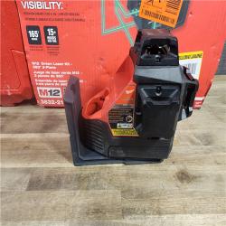 HOUSTON LOCATION - AS-IS Milwaukee-3632-21 M12 Green Beam Laser 360° 3-Plane Kit