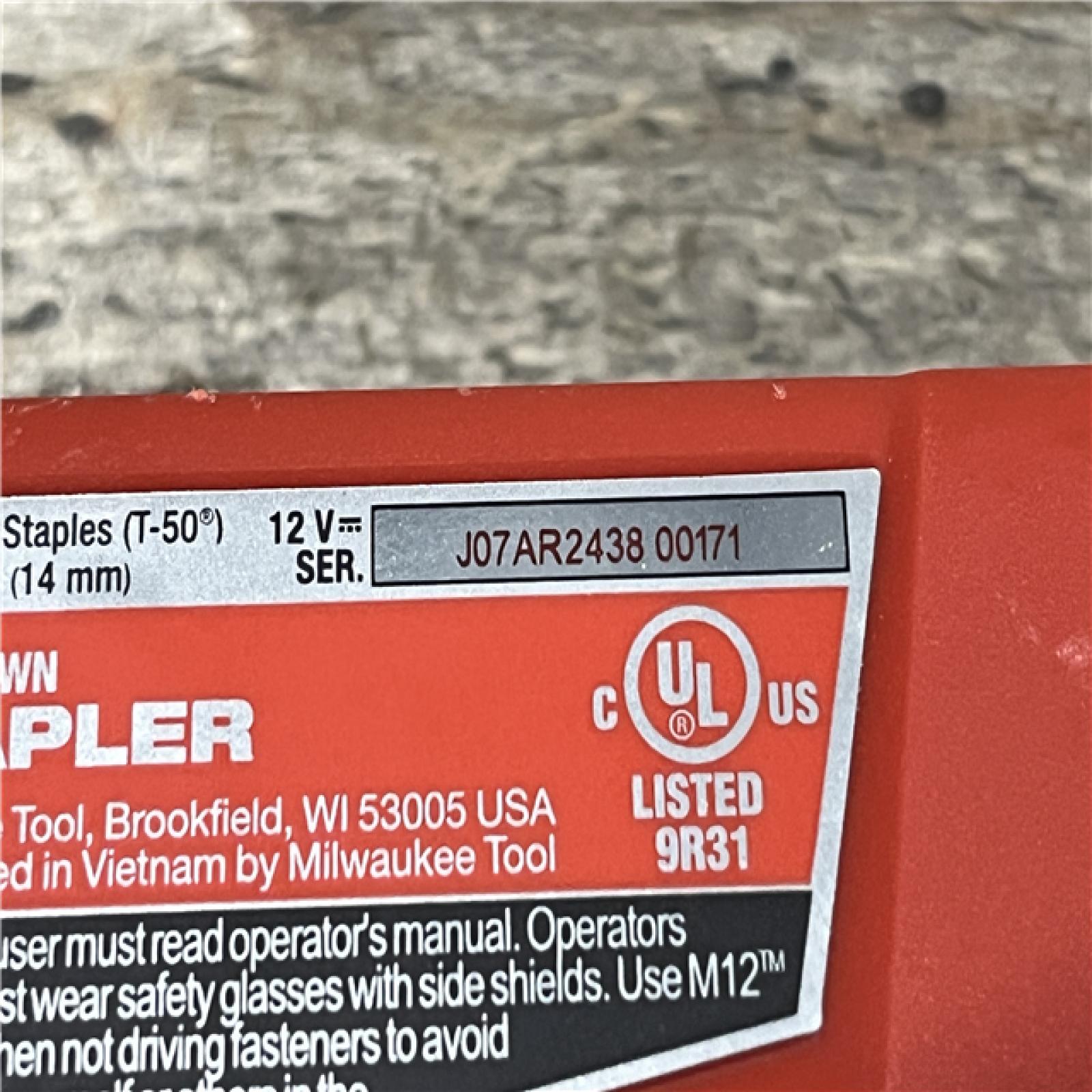 AS-IS Milwaukee 12-Volt Lithium-Ion Cordless 3/8 in. Crown Stapler (Tool-Only)