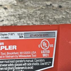 AS-IS Milwaukee 12-Volt Lithium-Ion Cordless 3/8 in. Crown Stapler (Tool-Only)