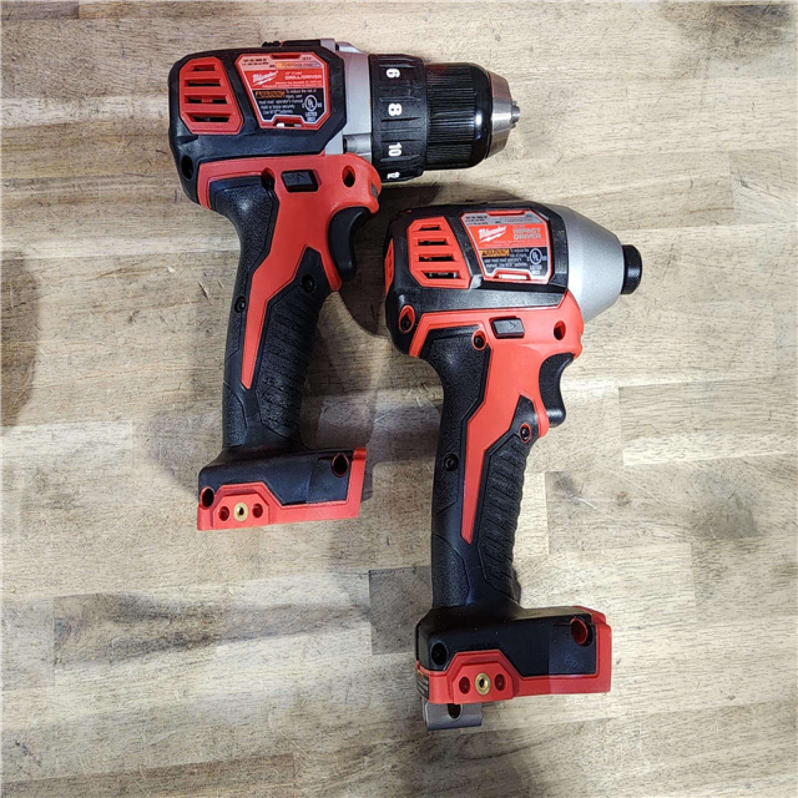 HOUSTON LOCATION - AS-IS Milwaukee 18V Cordless Brushed 2-Tool Drill/Driver and Impact Driver Kit