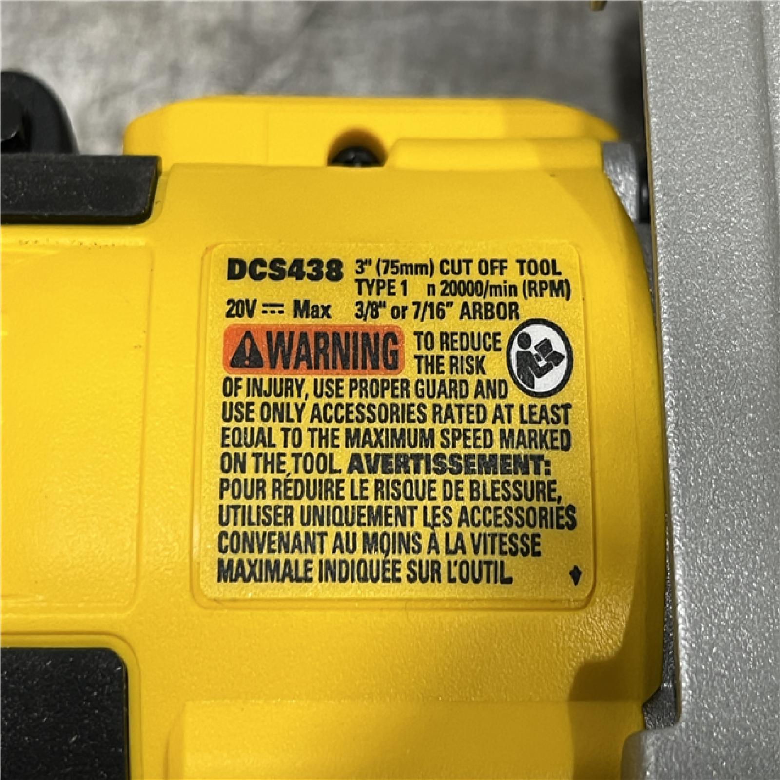 AS-IS DEWALT 20V XR Cordless 3 in. Cut-Off Tool (Tool Only)
