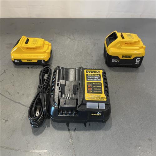 AS-IS - DEWALT 20V MAX Lithium-Ion 6.0Ah and 4.0Ah Battery and Charger Starter Kit