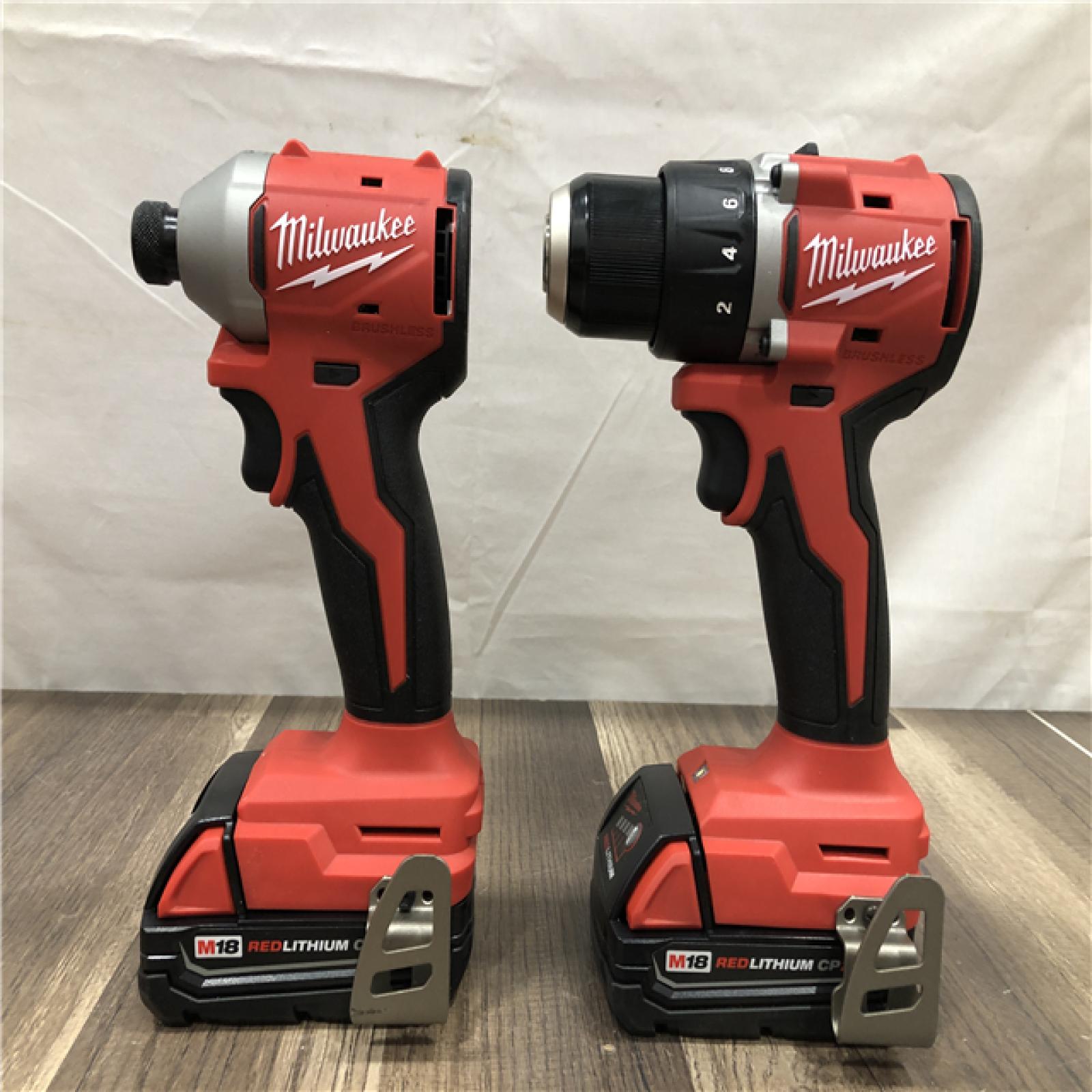 AS-IS Milwaukee 18V Lithium-Ion Brushless Cordless Compact Drill/Impact Combo Kit
