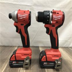 AS-IS Milwaukee 18V Lithium-Ion Brushless Cordless Compact Drill/Impact Combo Kit