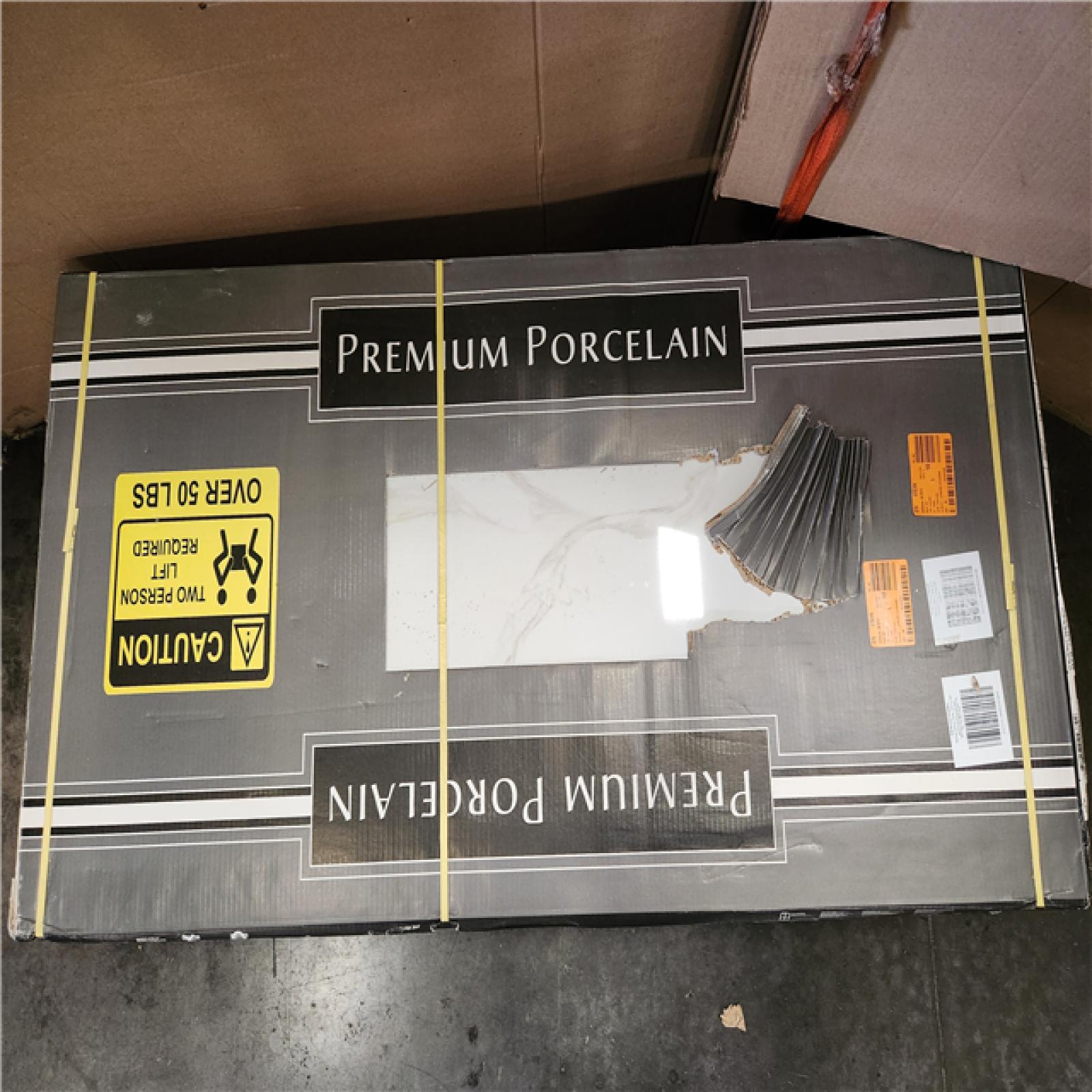 Phoenix Location AS-IS MSI Milos White 24 in. x 48 in. Polished Porcelain Stone Look Floor and Wall Tile (208 sq. ft. /13 Case)