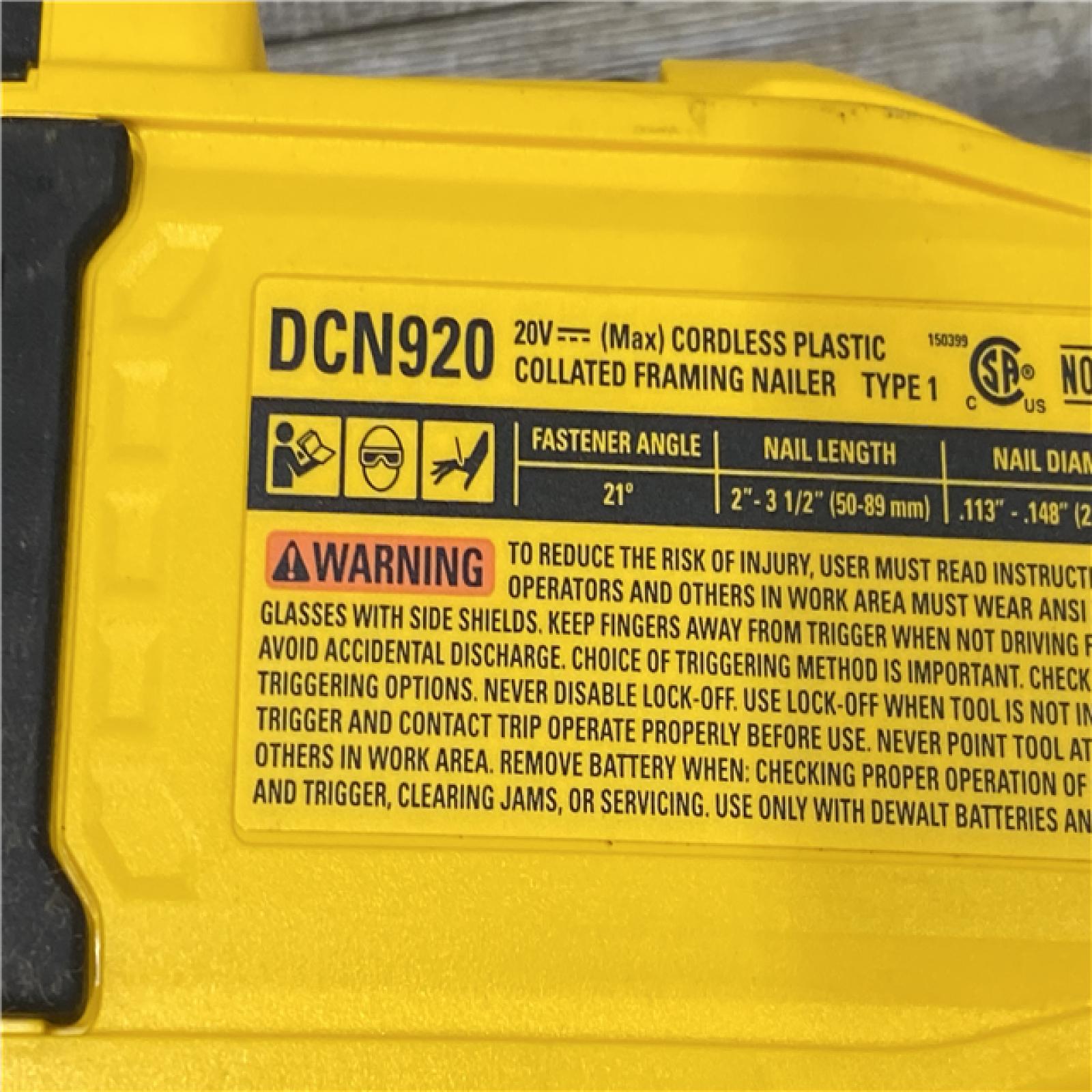 AS-IS DEWALT 20-Volt 21° Cordless Framing Nailer (Tool-Only)