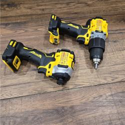 AS-IS DEWALT 20V MAX XR Hammer Drill and ATOMIC Impact Driver 2 Tool Cordless Combo Kit with (2) 4.0Ah Batteries, Charger, and Bag