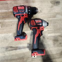 HOUSTON LOCATION - AS-IS Milwaukee 18V Cordless Brushed 2-Tool Drill/Driver and Impact Driver Kit