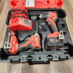 AS-IS Milwaukee M18 FUEL 18V Lithium-Ion Brushless Cordless Hammer Drill and Impact Driver Combo Kit (2-Tool) with 2 Batteries