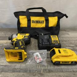 AS-IS DEWALT Atomic 20V Max Lithium-Ion Brushless Cordless Compact 1/4 in. Impact Driver Kit