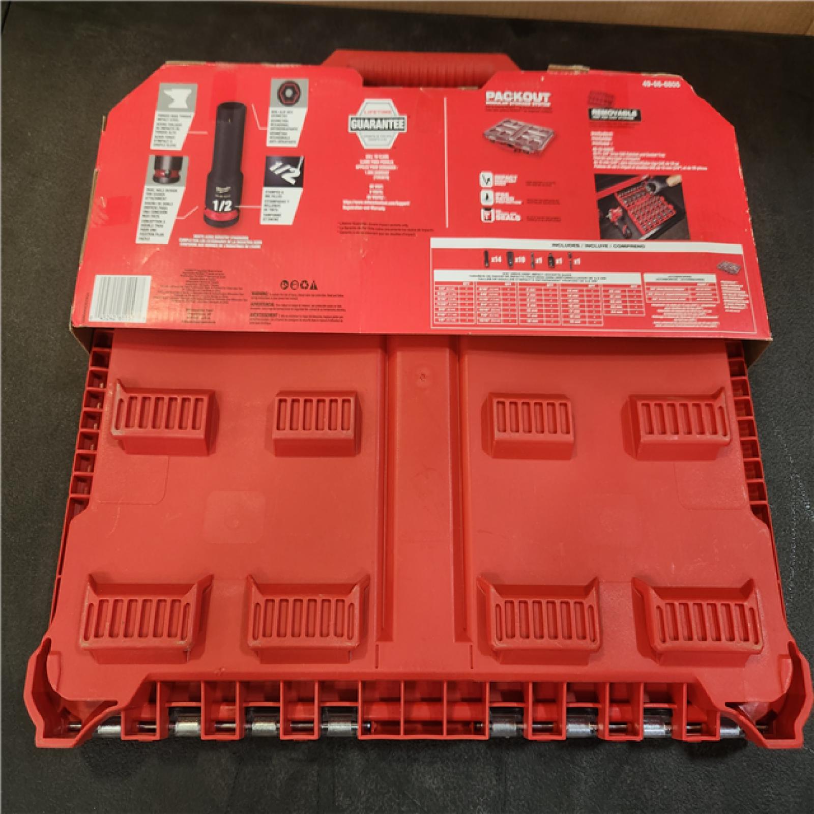 Phoenix NEW Milwaukee SHOCKWAVE Impact-Duty 3/8 in. Drive Metric and SAE Deep Well Impact PACKOUT Socket Set (36-Piece) (SEALED)