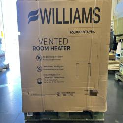DALLAS LOCATION-NEW! Williams 65 000 BTU Fireplace Front Liquid Propane Gas Room Heater with Blower