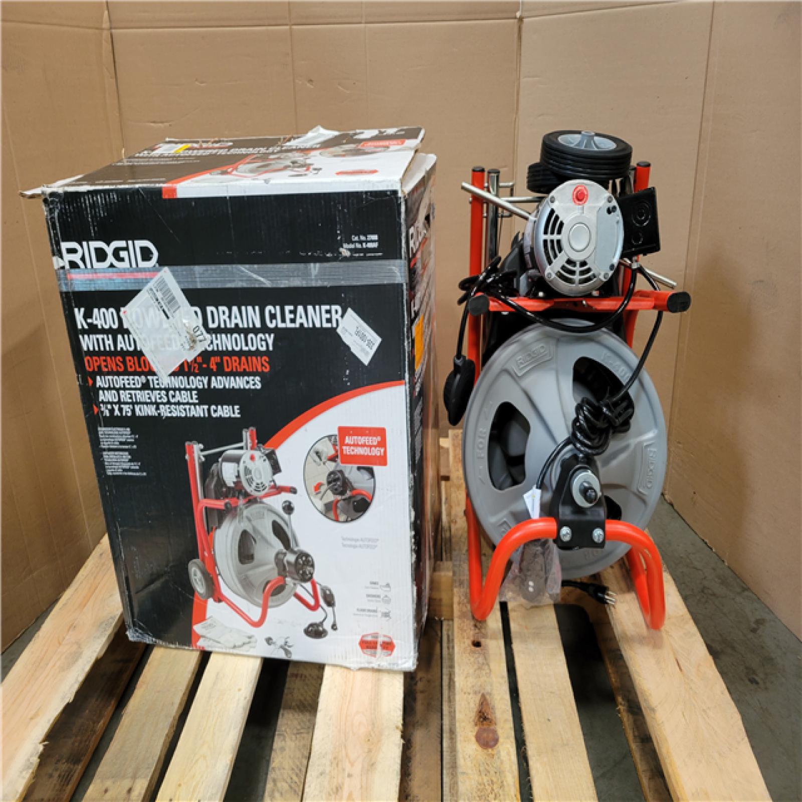 CALIFORNIA AS-IS K-400 POWERED DRAIN CLEANER WITH AUTOFEED TECHNOLOGY