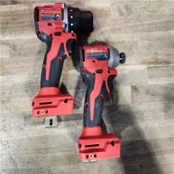 HOUSTON LOCATION - AS-IS M18 18-Volt Lithium-Ion Brushless Cordless Compact Hammer Drill/Impact Combo Kit (2-Tool) with (2) Batteries  Bag