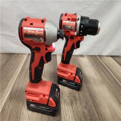 AS-IS  Milwaukee M18 18V Lithium-Ion Brushless Cordless Compact Drill/Impact Combo Kit (2-Tool) W/(2) 2.0 Ah Batteries, Charger & Bag