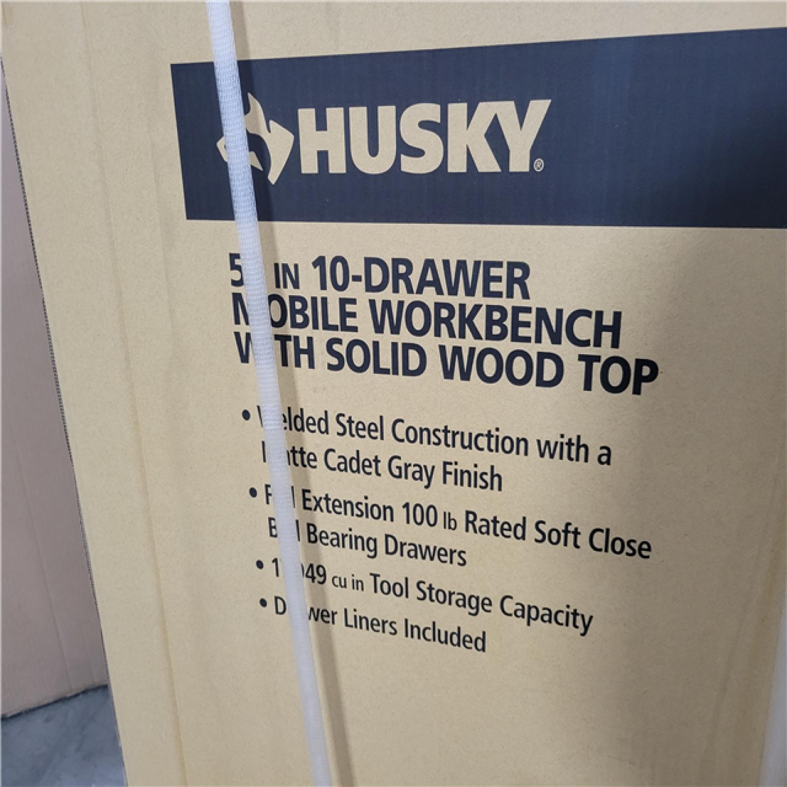 CALIFORNIA AS-IS NEW HUSKY 52 IN. 10-DRAWER MOBILE WORKBENCH