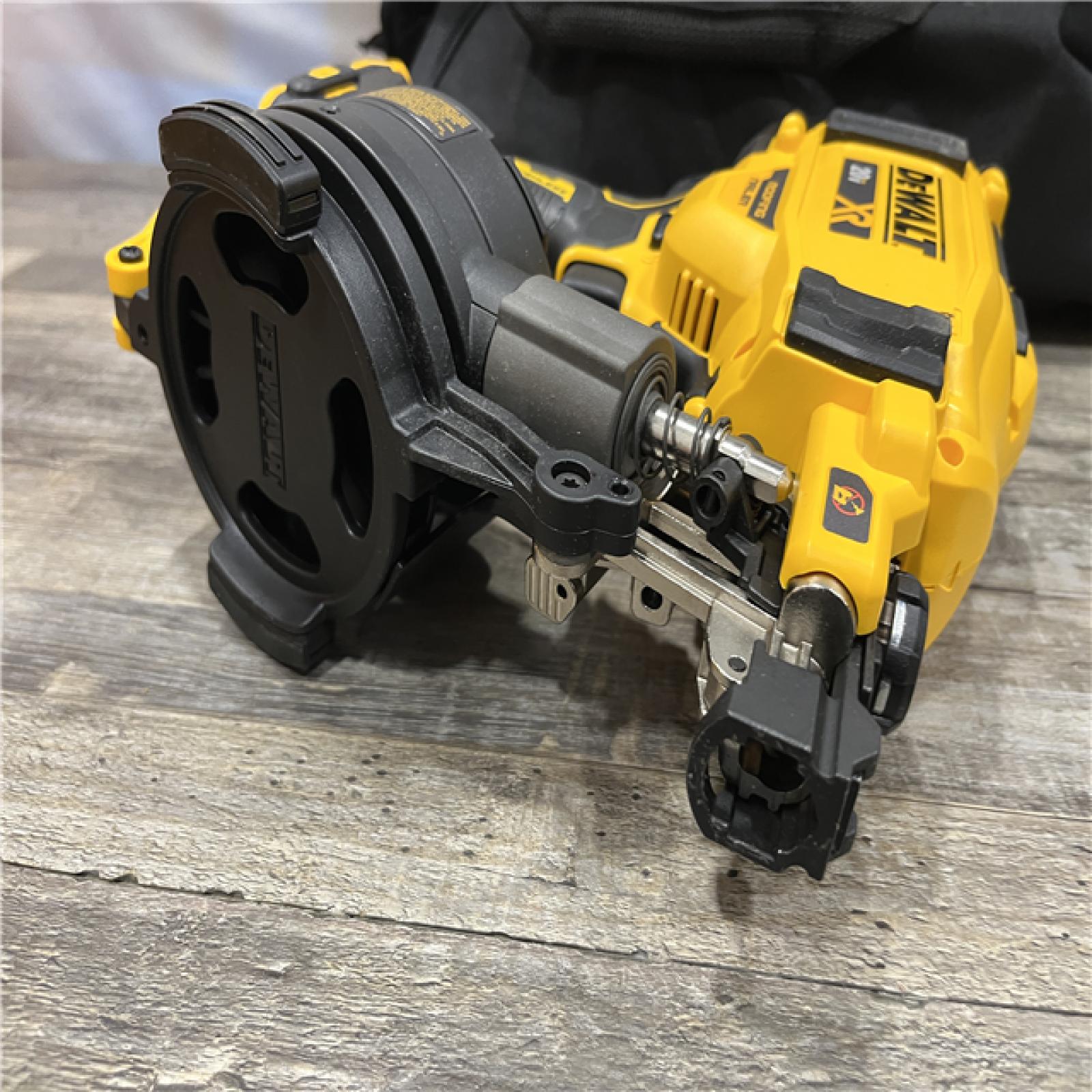 AS-IS DEWALT 20V MAX Lithium-Ion 15-Degree Electric Cordless Roofing Nailer Kit