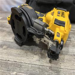 AS-IS DEWALT 20V MAX Lithium-Ion 15-Degree Electric Cordless Roofing Nailer Kit