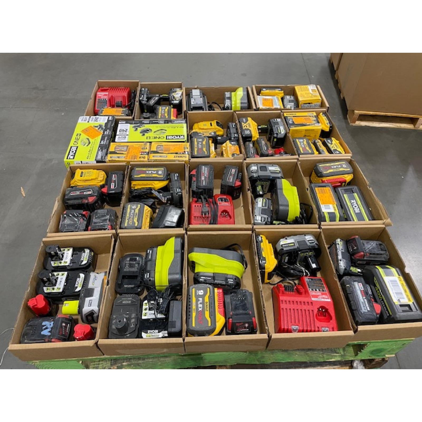 DALLAS LOCATION - AS-IS BATTERY AND CHARGERS PALLET