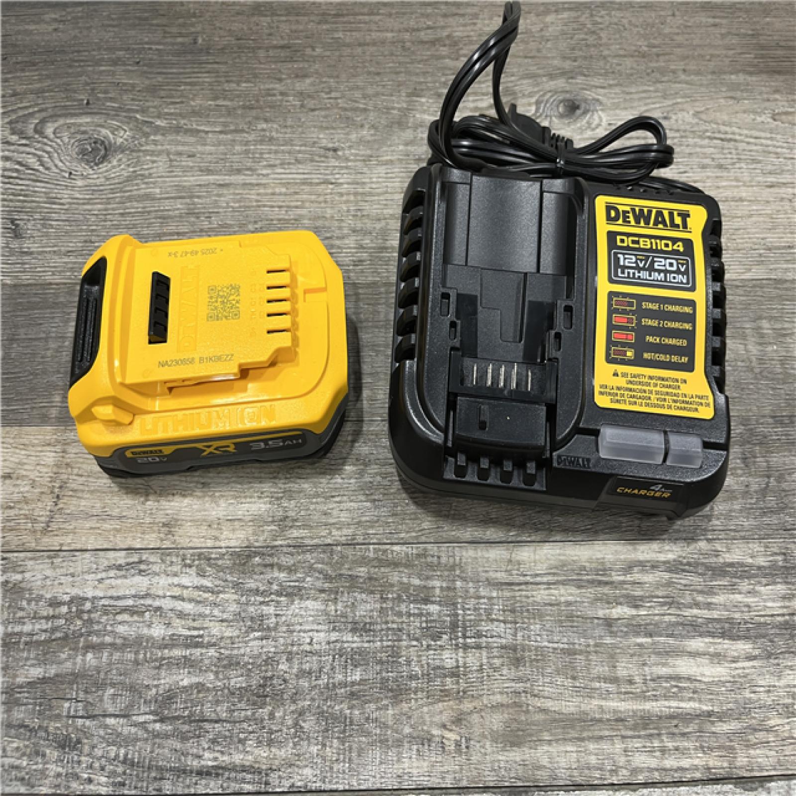 AS-IS DEWALT 20V MAX XR POWERSTACK Lithium-Ion Battery Starter Kit with 3.5Ah Battery and Charger