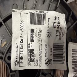 DALLAS LOCATION -Southwire 2500 ft. 12 Brown Solid CU THHN Wire (SEE NOTES)