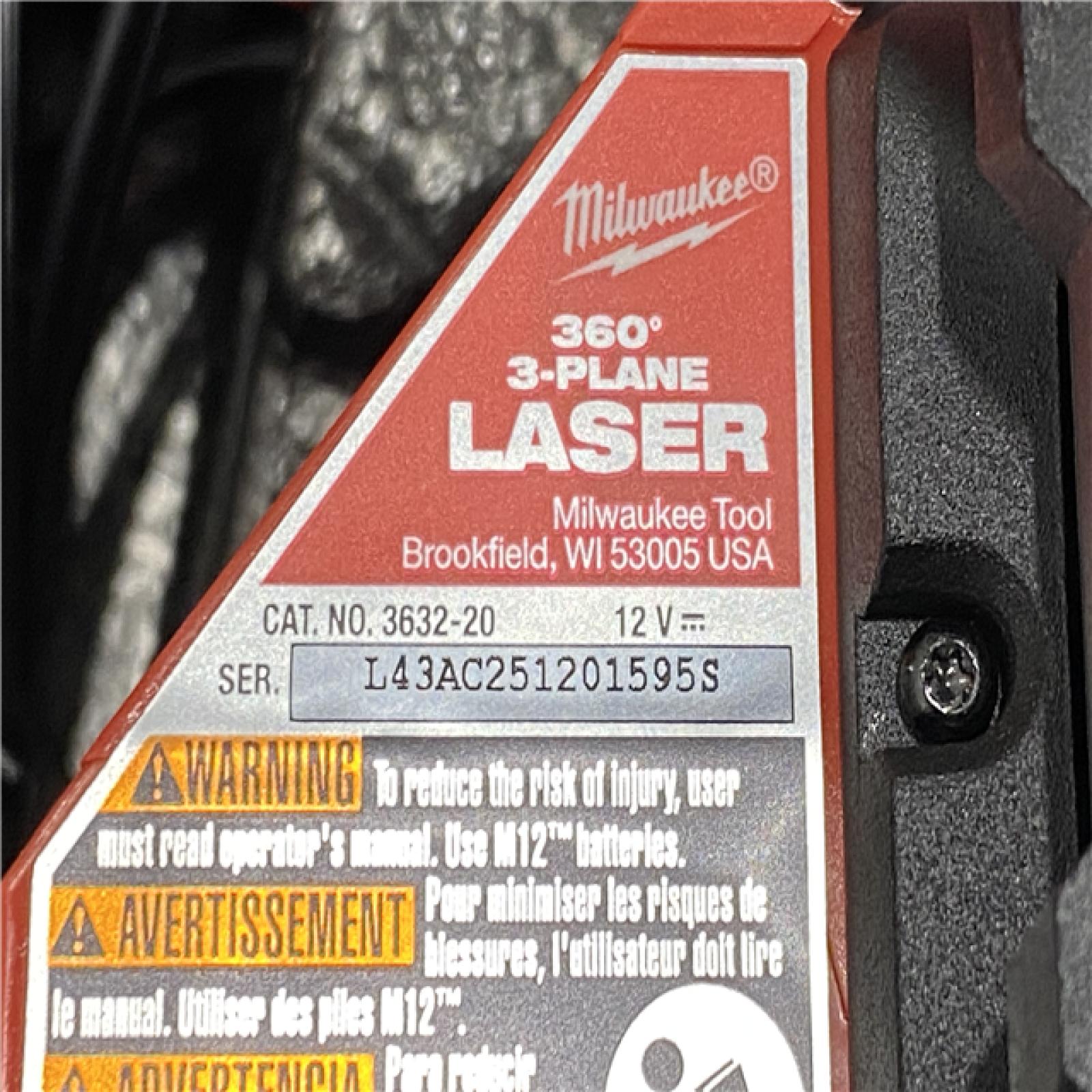 AS-IS Milwaukee 12-Volt Lithium-Ion Cordless Green 250 ft. 3-Plane Laser Level Kit