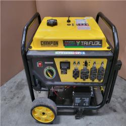 CALIFORNIA AS-IS CHAMPION 11 500/9 200-WATT ELETRIC START TRI-FUEL PORTABLE GENERATOR