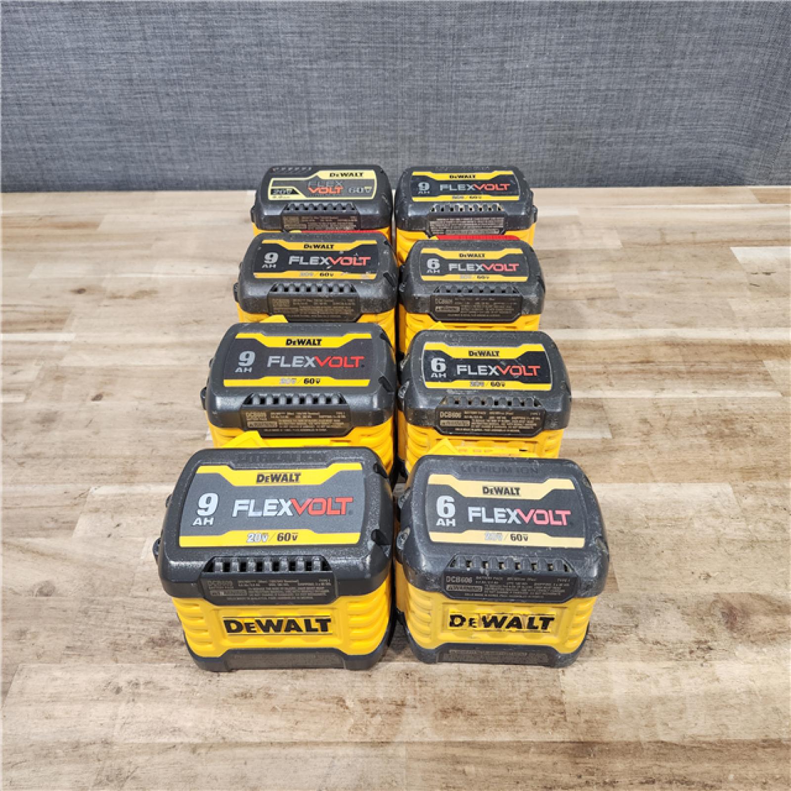 HOUSTON LOCATION - AS-IS DEWALT FLEXVOLT BATTERY PACK QTY - 8