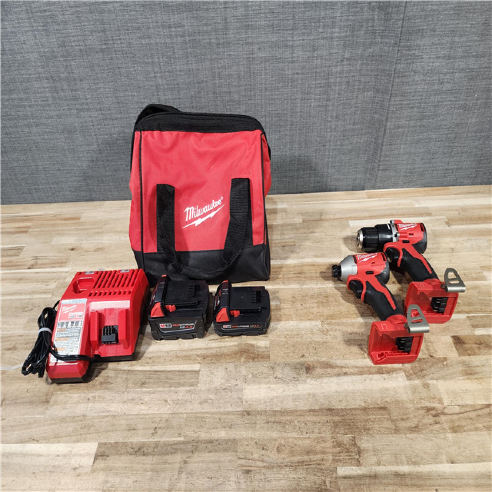HOUSTON LOCATION - AS-IS Milwaukee 18-Volt Lithium-Ion Brushless Cordless Compact Hammer Drill/Impact Combo Kit