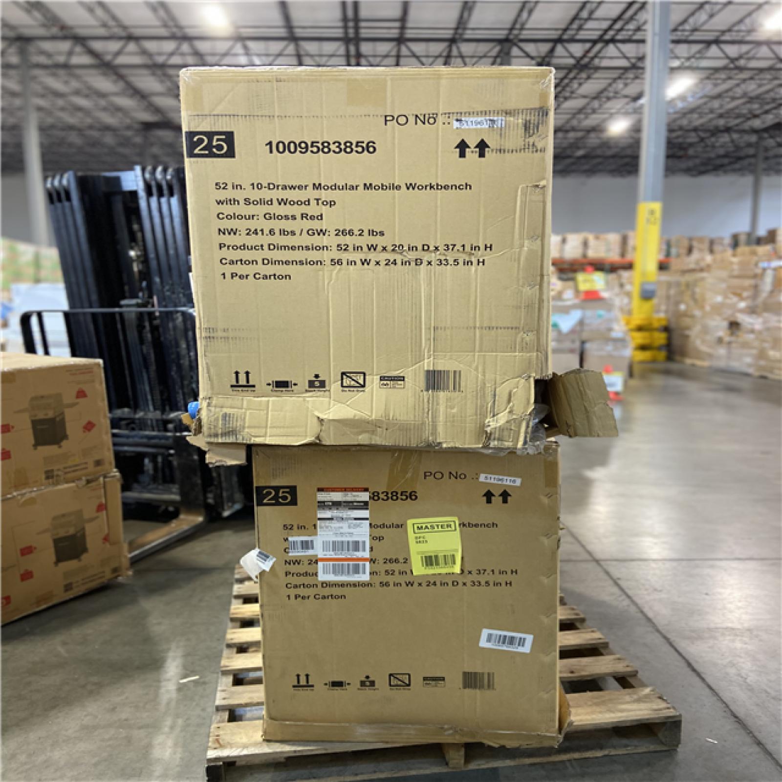 DALLAS LOCATION - Husky Modular Tool Storage 52 in. W x 20 in. D Standard Duty Red Mobile Workbench Cabinet 2 (UNITS)