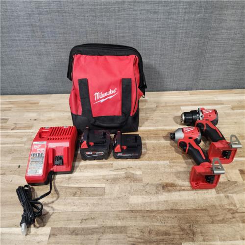 HOUSTON LOCATION - AS-IS Milwaukee 18-Volt Lithium-Ion Brushless Cordless Compact Hammer Drill/Impact Combo Kit