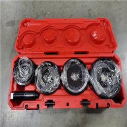 CALIFORNIA AS-IS MILWAUKEE M18 FORCE LOGIC 6T KNOCKOUT TOOL 1/2 W/ PUNCHES & DIES