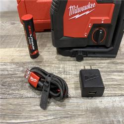 AS-IS Milwaukee 100 ft. REDLITHIUM Lithium-Ion USB Green Rechargeable Cross Line Laser Level Kit