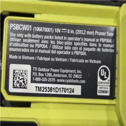 AS-IS RYOBI ONE+ HP 18V Brushless Cordless 8 in. Compact Pruning Mini Chainsaw (Tool Only)