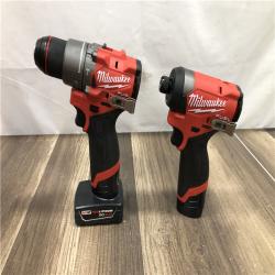 AS-IS Milwaukee FUEL 12-Volt Lithium-Ion Brushless Cordless Hammer Drill and Impact Driver Combo Kit